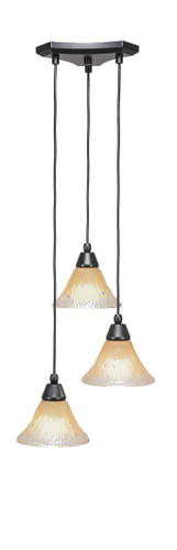 Europa 3 Light Cluster Pendalier In Matte Black (28-MB-750)