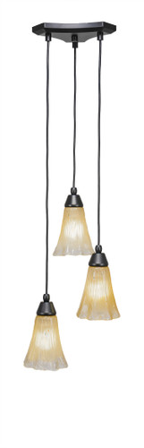 Europa 3 Light Cluster Pendalier In Matte Black (28-MB-720)