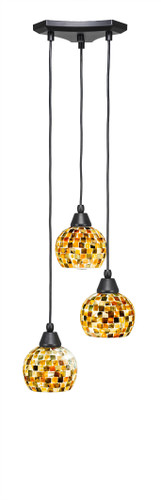 Europa 3 Light Cluster Pendalier In Matte Black (28-MB-407)