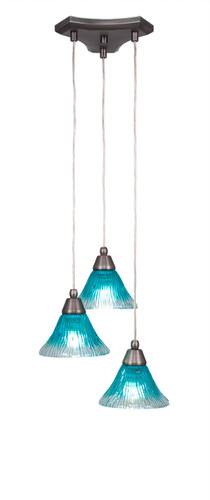 Europa 3 Light Cluster Pendalier In Brushed Nickel (28-BN-458)