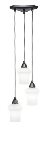 Europa 3 Light Cluster Pendalier In Matte Black (28-MB-681)