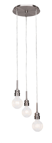 Edge 3 Light Cluster Pendalier In Brushed Nickel (1173-BN-LED45C)