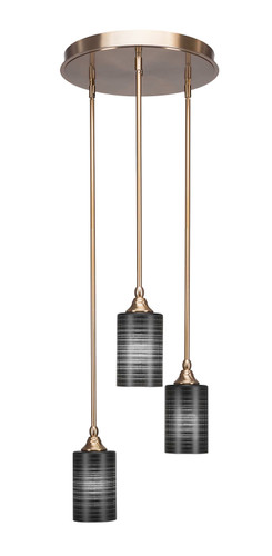 Empire 3 Light Cluster Pendalier In New Age Brass (2143-NAB-4069)