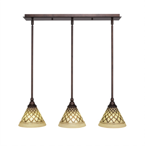 3 Light Mini Pendant In Bronze (25-BRZ-7185)