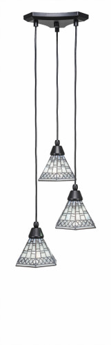 Europa 3 Light Cluster Pendalier In Matte Black (28-MB-9105)