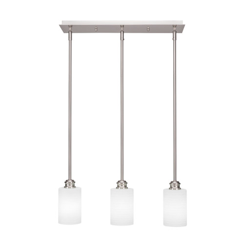 Edge 3 Light Linear Pendalier In Brushed Nickel (1153-BN-4061)