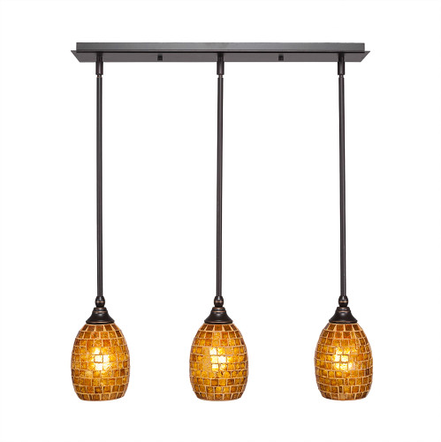 3 Light Linear Pendalier In Dark Granite (25-DG-409)