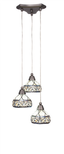 Europa 3 Light Cluster Pendalier In Brushed Nickel (28-BN-9485)