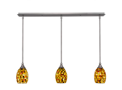 3 Light Linear Pendalier In Brushed Nickel (36-BN-408)