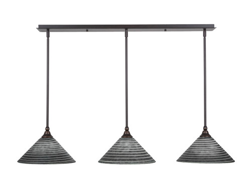 3 Light Linear Pendalier In Dark Granite (36-DG-442)