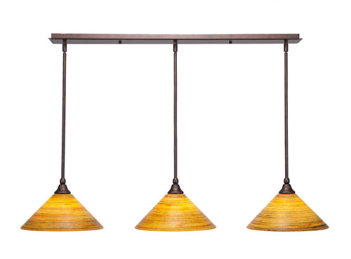 3 Light Linear Pendalier In Bronze (36-BRZ-444)