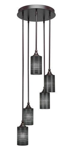 Empire 5 Light Cluster Pendalier In Dark Granite (2145-DG-4069)