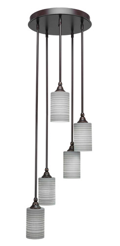 Empire 5 Light Cluster Pendalier In Dark Granite (2145-DG-4062)