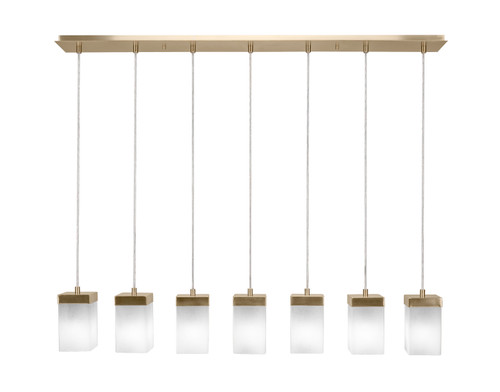 Nouvelle 7 Light Linear Pendalier In New Age Brass (3217-NAB-531)