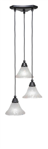 Europa 3 Light Cluster Pendalier In Matte Black (28-MB-751)