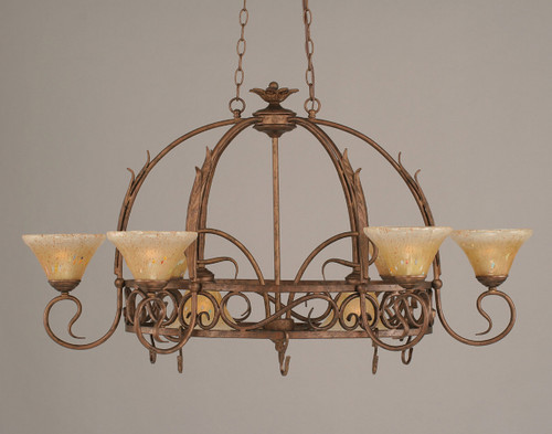 Leaf 8 Light Pot Rack With 8 Hooks In Bronze (216-BRZ-750)