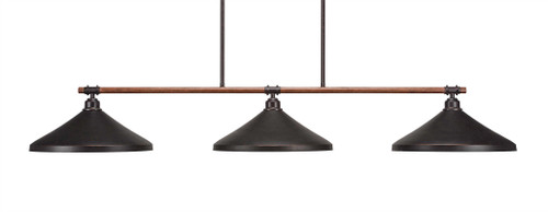 Blacksmith 3 Light Island In Painted Wood-Look & Dark Granite (1763-422-DG)