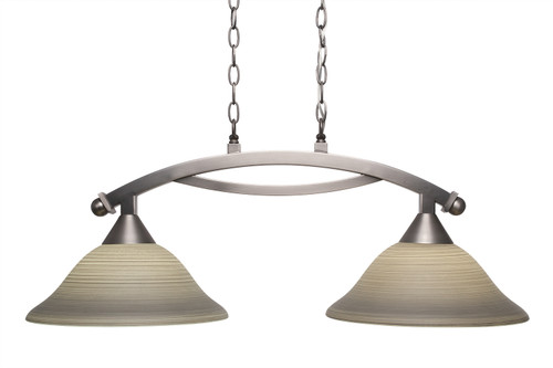 Bow 2 Light Island In Brushed Nickel (872-BN-604)