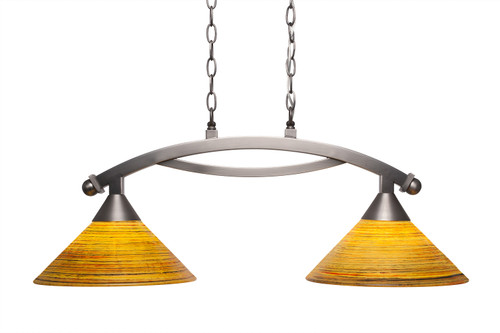 Bow 2 Light Island In Brushed Nickel (872-BN-444)