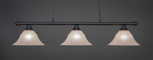 Oxford 3 Light Island In Matte Black (373-MB-53318)