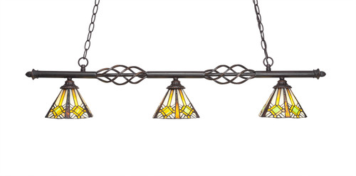 Elegante 3 Light Island In Dark Granite (866-DG-9615)