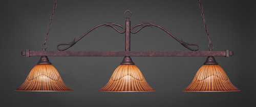 Scroll 3 Light Island In Bronze (823-BRZ-58319)