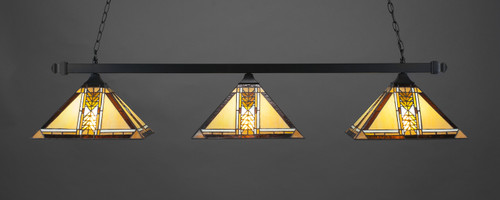 Square 3 Light Island In Matte Black (403-MB-986)