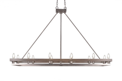 Belmont 12 Light Island In Graphite & Painted Distressed Wood-Look (2742-GPDW)