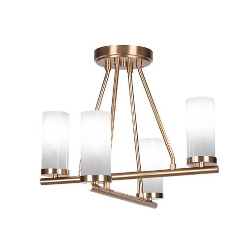 Trinity 4 Light Semi-Flush In New Age Brass Finish (2807-NAB-811B)