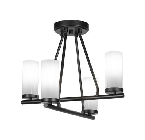 Trinity 4 Light Semi-Flush In Matte Black Finish (2807-MB-811B)