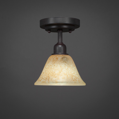 Vintage 1 Light Semi-Flush In Dark Granite (280-DG-508)