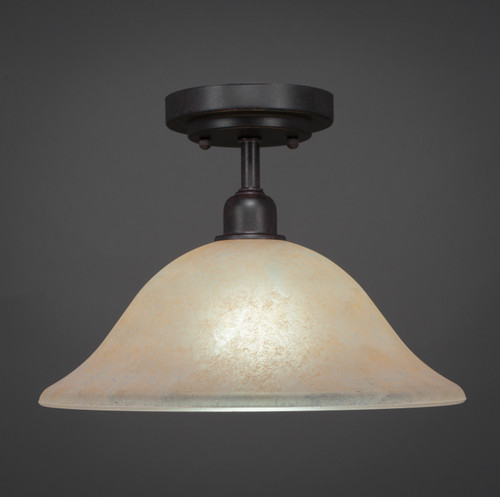 Vintage 1 Light Semi-Flush In Dark Granite (280-DG-523)