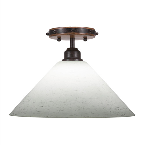 Blacksmith 1 Light Semi-Flush In Painted Wood-Look & Dark Granite (1767-316)