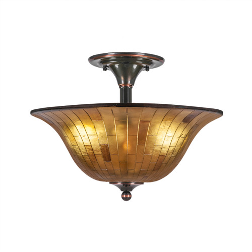 2 Light Semi-Flush In Black Copper (121-BC-708)