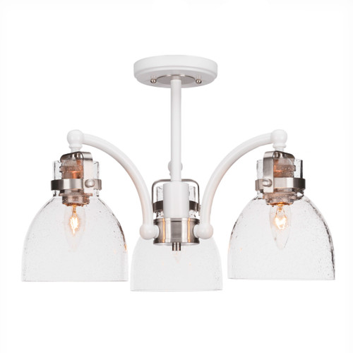 Easton 3 Light Semi-Flush In Matte Black & Brass (1947-WHBN-4110)