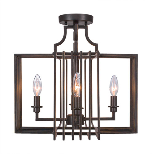 Sky Loft 8 Light Semi-Flush In Dark Granite (1109-DG)