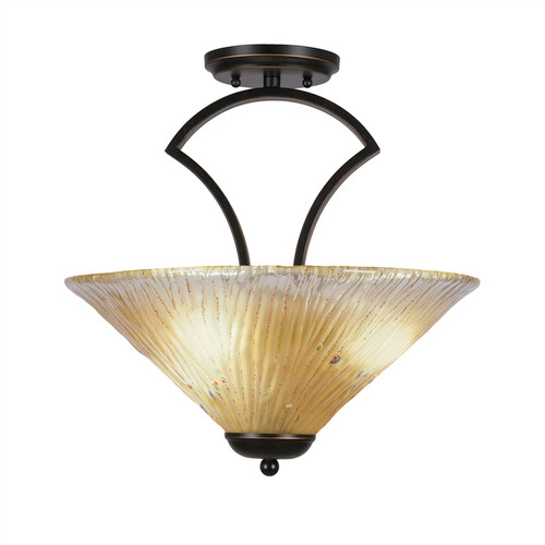 Zilo 3 Light Semi-Flush In Dark Granite (565-DG-710)