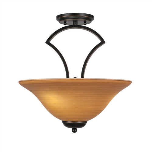 Zilo 3 Light Semi-Flush In Dark Granite (565-DG-622)