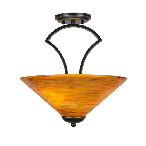 Zilo 3 Light Semi-Flush In Dark Granite (565-DG-414)