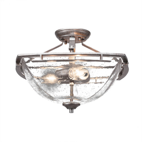 Uptowne 3 Light Semi-Flush In Aged Silver (321-AS-464)