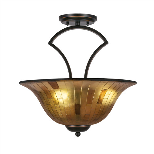 Zilo 3 Light Semi-Flush In Dark Granite (565-DG-708)