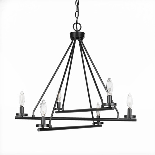 Trinity 6 Light Chandelier In Matte Black Finish (2806-MB)
