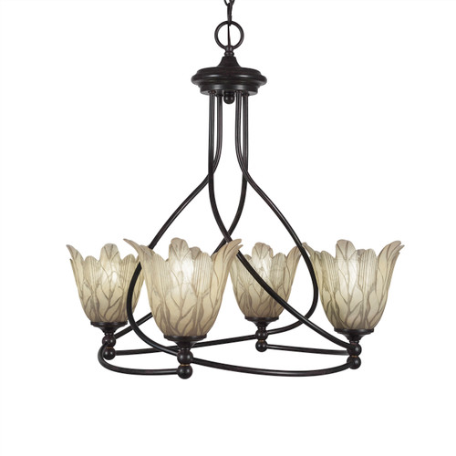 Capri 4 Light Chandelier In Dark Granite (904-DG-1025)