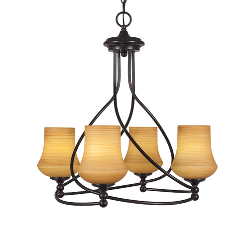 Capri 4 Light Chandelier In Dark Granite (904-DG-680)