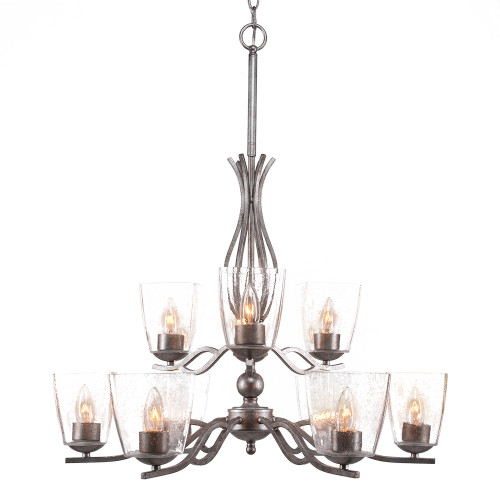 Revo 9 Light Chandelier In Aged Silver (249-AS-461)