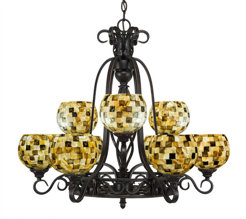 Elegante 9 Light Chandelier In Dark Granite (869-DG-407)