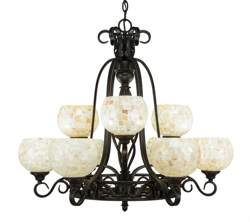 Elegante 9 Light Chandelier In Dark Granite (869-DG-405)