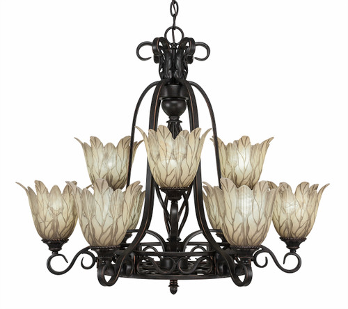 Elegante 9 Light Chandelier In Dark Granite (869-DG-1025)