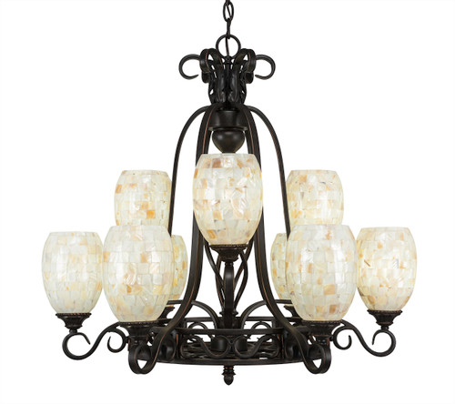 Elegante 9 Light Chandelier In Dark Granite (869-DG-406)