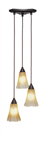 Europa 3 Light Cluster Pendalier In Dark Granite (28-DG-720)